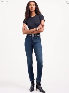 NWT MADEWELL Mid-Rise Stovepipe Jeans in Dahill Wash Size 26